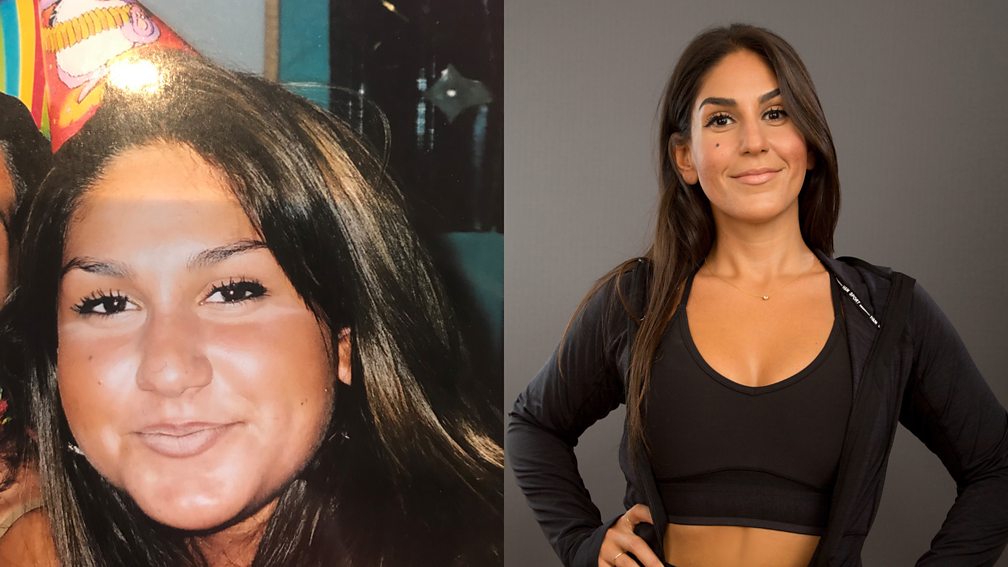 Forfatteren Shahroo Izadi før og efter hendes eget vægttab.